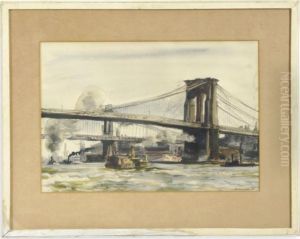 Brooklyn Bridge by Reginald Marsh