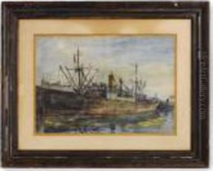 Docked Tanker by Reginald Marsh