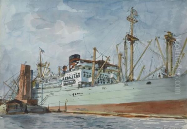 Steam Freighter And Tug - view 1