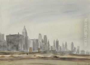 Manhattan Skyline by Reginald Marsh