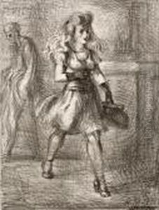 Girl Walking (elevated) by Reginald Marsh