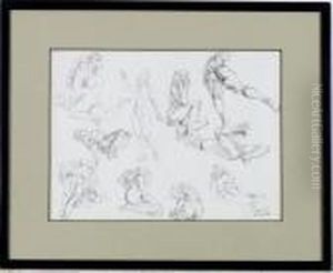 Studies Of A Female Nude by Reginald Marsh