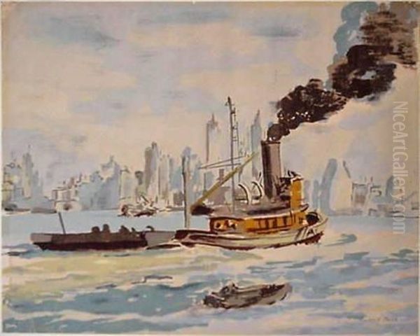 Tugboat In New York Harbor - view 1