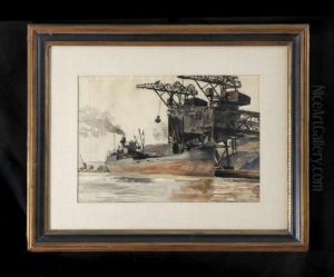 Burns Coal And Coke Yards, Brooklyn by Reginald Marsh