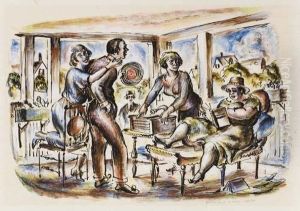 Record Playing by Reginald Marsh