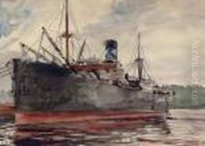 Ship At Dock by Reginald Marsh