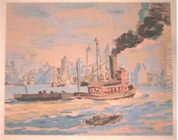 Tugboat In New York Harbor - view 1