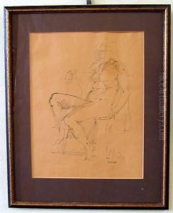 Seated Female Nude by Reginald Marsh