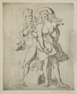 League Print by Reginald Marsh