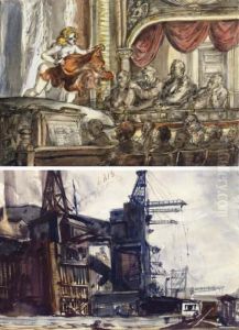 Burlesque; And The Docks: A Double-sided Work by Reginald Marsh