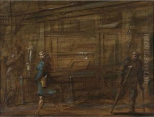 Girl In A Blue Dress by Reginald Marsh
