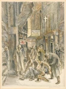 Hand-colored Etching by Reginald Marsh