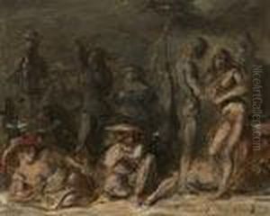 A Day At The Beach - Young Women Strolling by Reginald Marsh