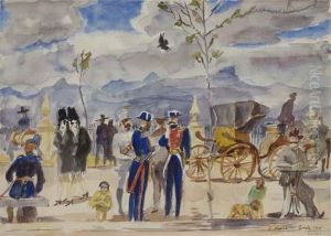 Spanish Street Scene by Reginald Marsh