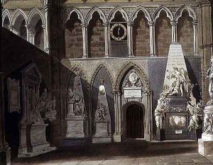 South View of Poets Corner, plate 27 from Westminster Abbey, engraved by J. Bluck fl.1791-1831 pub. by Rudolph Ackermann 1764-1834 1811