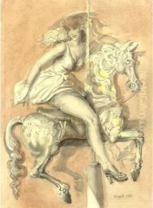 Girl On A Carousel by Reginald Marsh