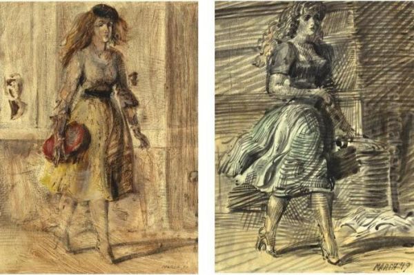 Woman Strolling: A Two-sided Work - view 1