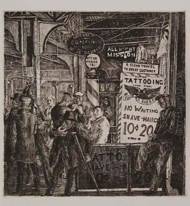 Tattoo-shave-haircut. by Reginald Marsh