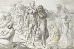 Coney Island Beach (russia Declares War On Japan) by Reginald Marsh