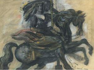 Girl On A Carousel- Yellow Skirt by Reginald Marsh