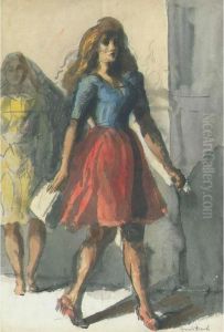 Street Walker: A Double-sided Watercolor by Reginald Marsh
