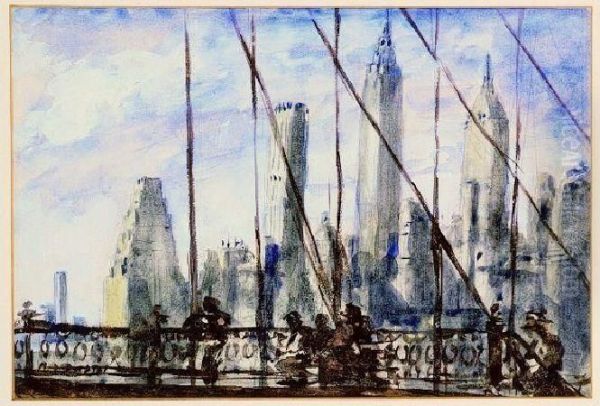 View Of New York From The Brooklyn Bridge - view 1