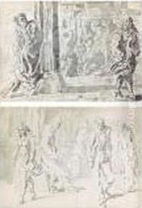 City Street Corner: A Double-sided Watercolor by Reginald Marsh