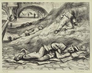 Along The Seine>. by Reginald Marsh