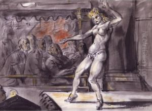 Burlesque Dancer: A Double-sided Watercolor by Reginald Marsh