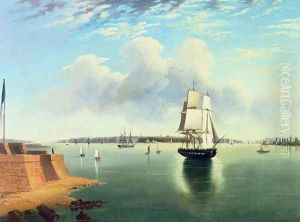 View of New York from Bedloes Island, 1867 by Joseph B. Pringle