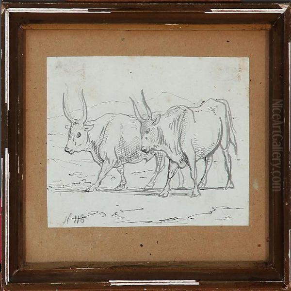 Cattle On A Village Road - view 1