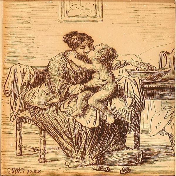 A Mother Bathing Her Child - view 1