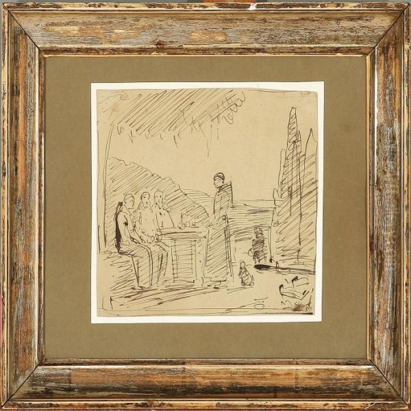 Landscape Withmonks Around A Table - view 1