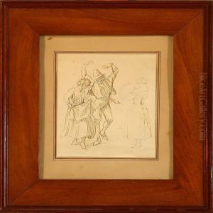 Dancing Couple Andwoman With Child by Wilhelm Marstrand