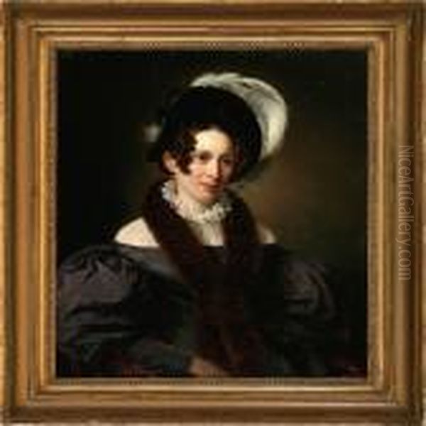 Portrait Of A Lady In A Plum-coloured Dress - view 1