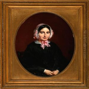 Portrait Of A Girl In A Black Dress by Wilhelm Marstrand