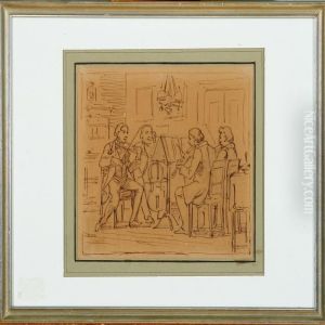 An Interior With Musicians by Wilhelm Marstrand