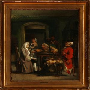 A Scene From A Ludvig Holberg Comedy by Wilhelm Marstrand