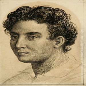 A Young Man With Curly Hair by Wilhelm Marstrand