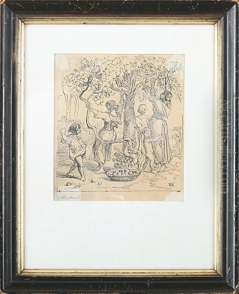 Figures Next To An Apple Tree - view 1