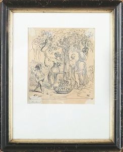 Figures Next To An Apple Tree Figures Next To An Apple Tree