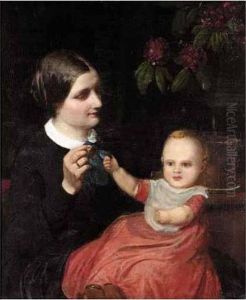 The Artist's Wife And Child by Wilhelm Marstrand