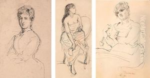 Juana Y Dos Jovenes by Ramon Marti Y Alsina