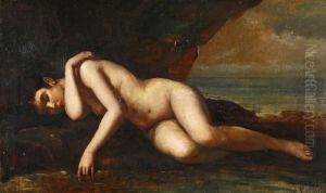 Joven Desnuda. by Ramon Marti Y Alsina