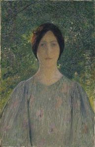 Jeune Femme A La Robe Fleurie