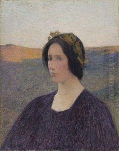 Femme Couronnee De Lauriers