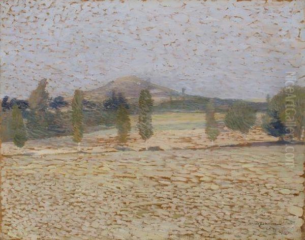Paysage Aux Arbres Et A La Colline - view 1