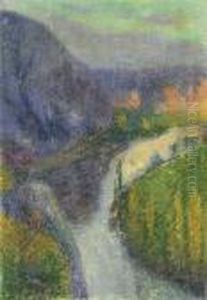La Vallee Du Lot, Pres De Saint-cirq Lapopie by Henri Martin