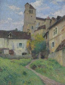 L'eglise De Saint Cirq Lapopie by Henri Martin