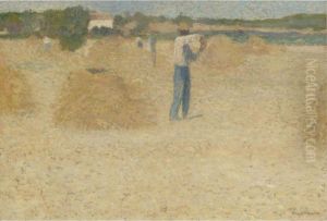 Les Moissons De Ble by Henri Martin